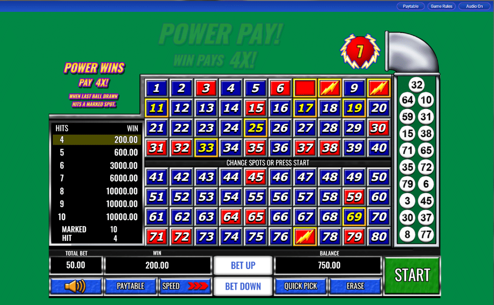 Power Keno online