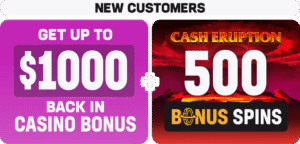 $1,000 bonus back + 500 cash eruption spins Hard Rock Promo
